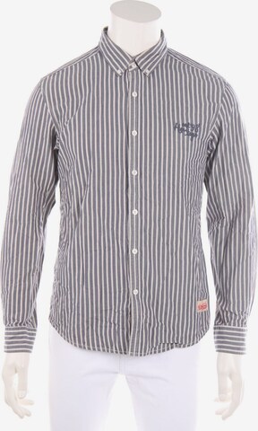 DE.CORP Button Up Shirt in M in Blue: front
