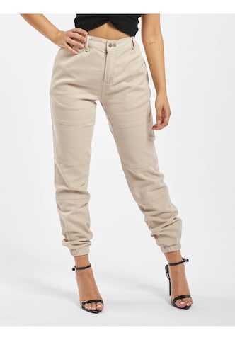 Effilé Pantalon 'Xana' DEF en beige : devant
