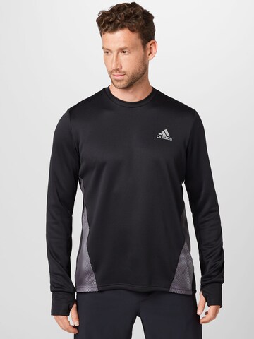 ADIDAS SPORTSWEAR - Sweatshirt de desporto 'Own The Run Colorblock' em preto: frente