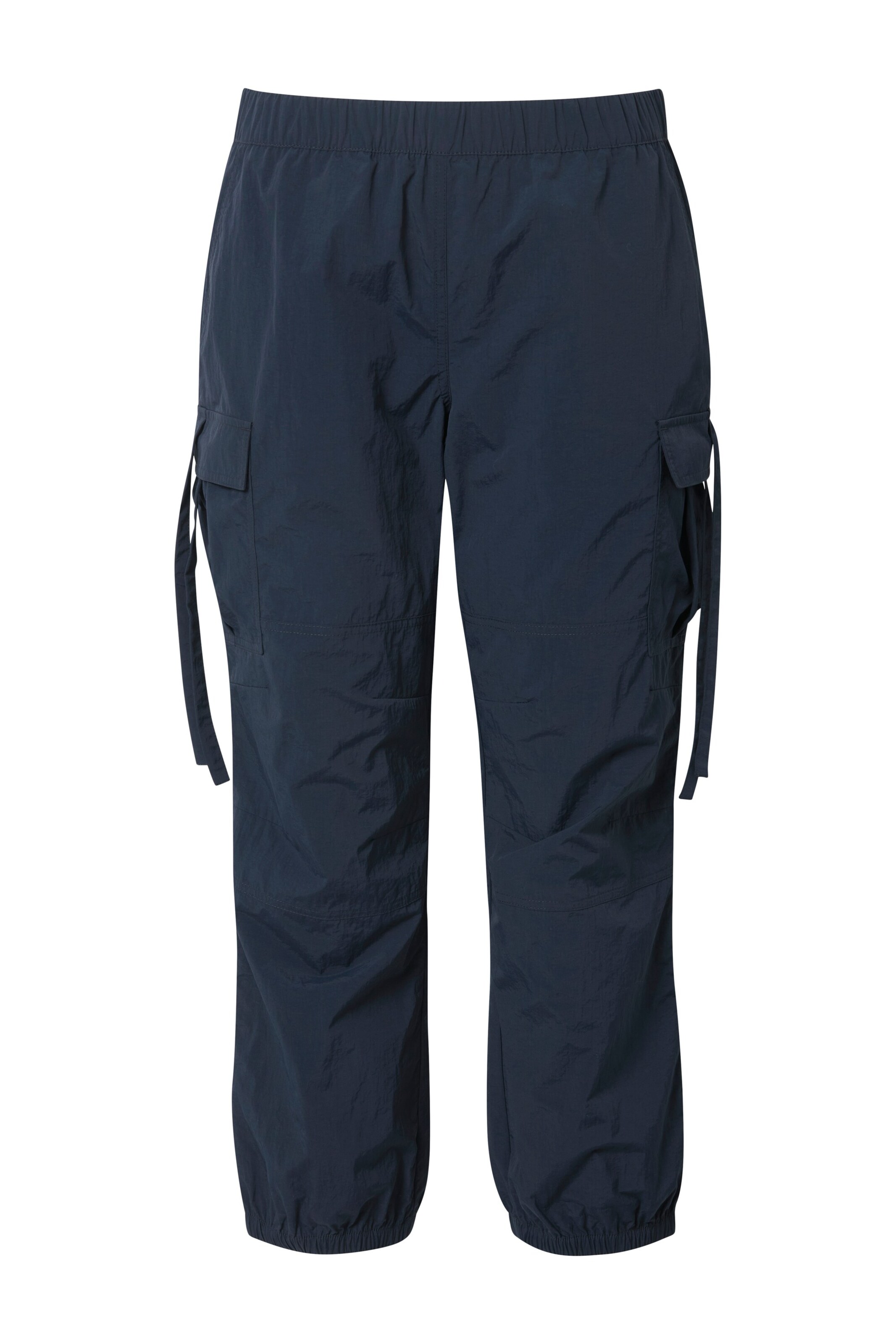 Ulla Popken Tapered Cargobroek in Blauw: voorkant