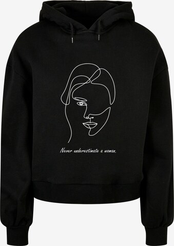 Merchcode Sweatshirt 'WD - Woman Figure' in Black: front