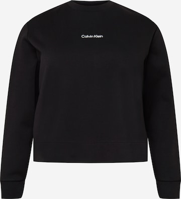 Sweat-shirt Calvin Klein Curve en noir : devant