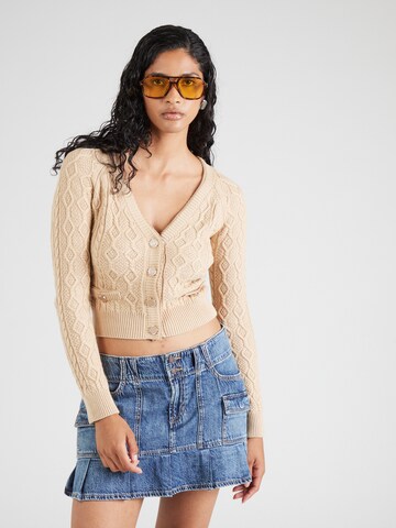 GUESS Strickjacke 'ISABELLE' in Beige: Vorderseite