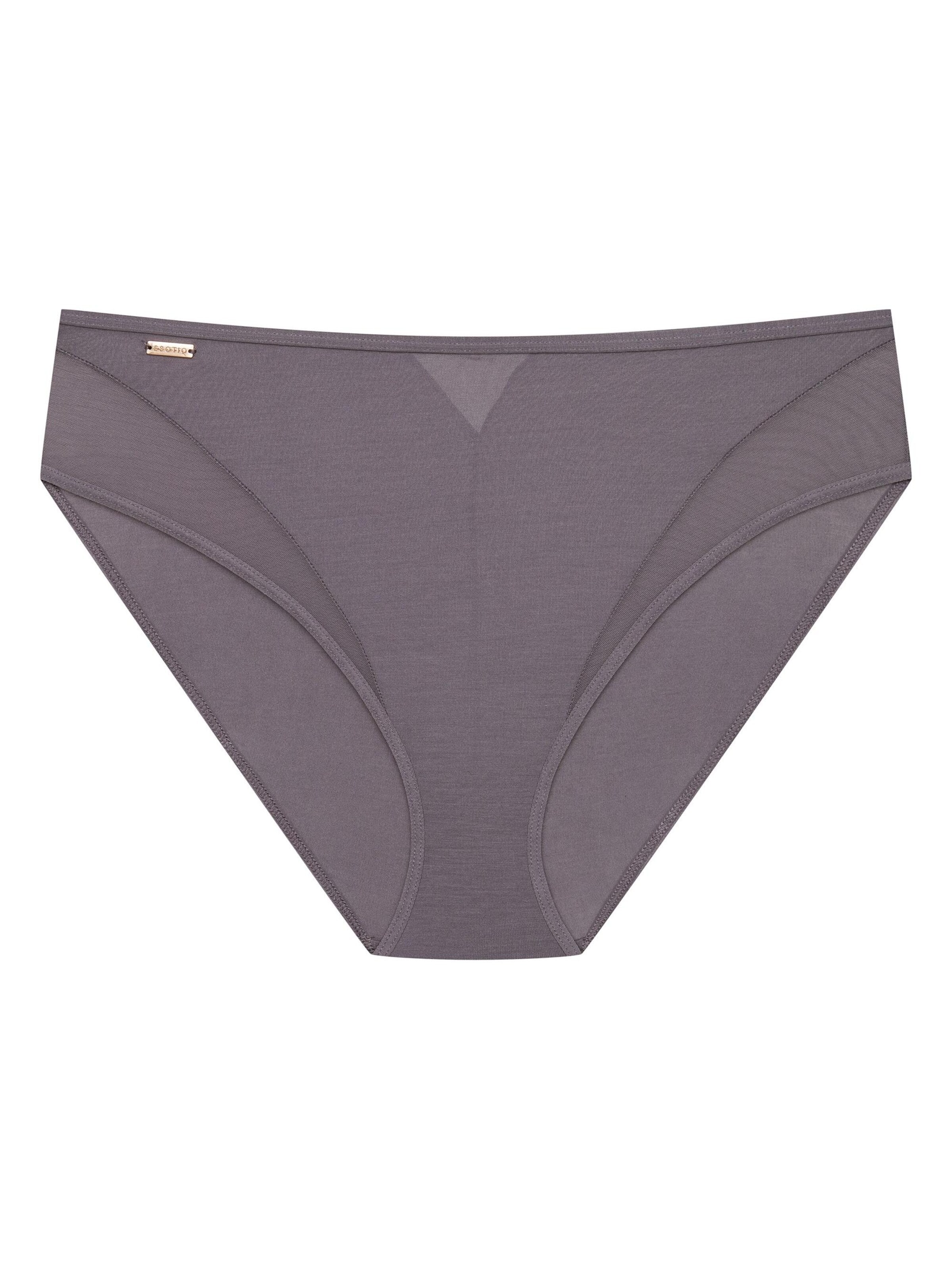ESOTIQ - Panti 'Taillenslip Blissy, hohe Leibhöhe, Modal Jersey, florales Muster' en gris
