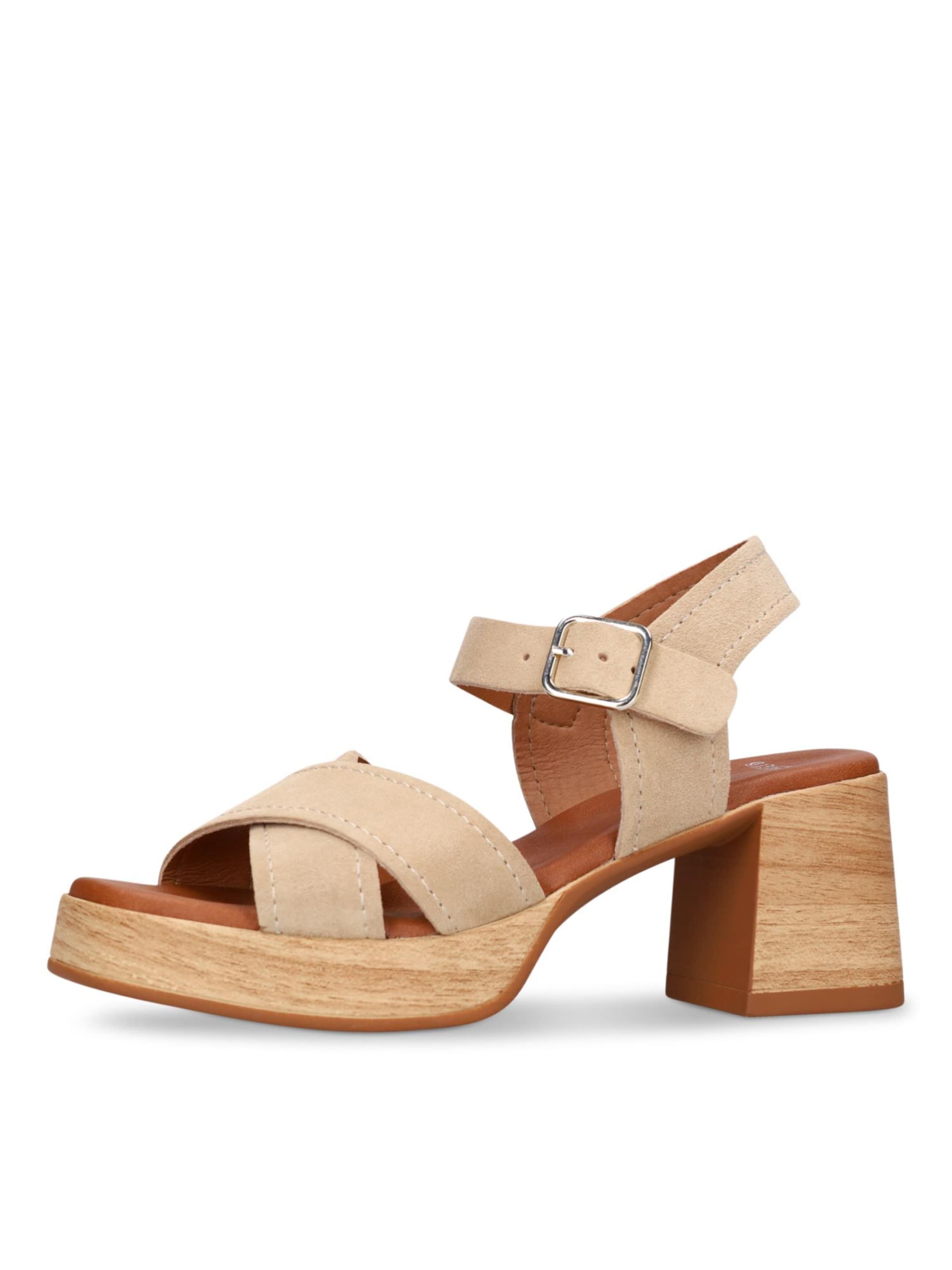Sandales à lanières MANFIELD en beige : devant