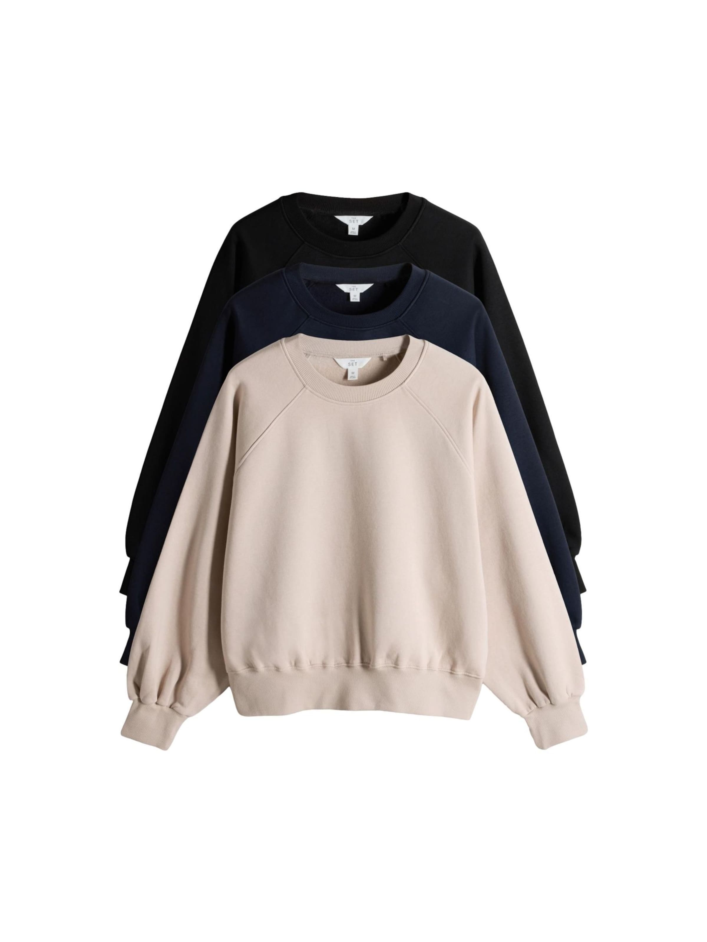 The Set Sweatshirt in creme / marine / schwarz, Produktansicht