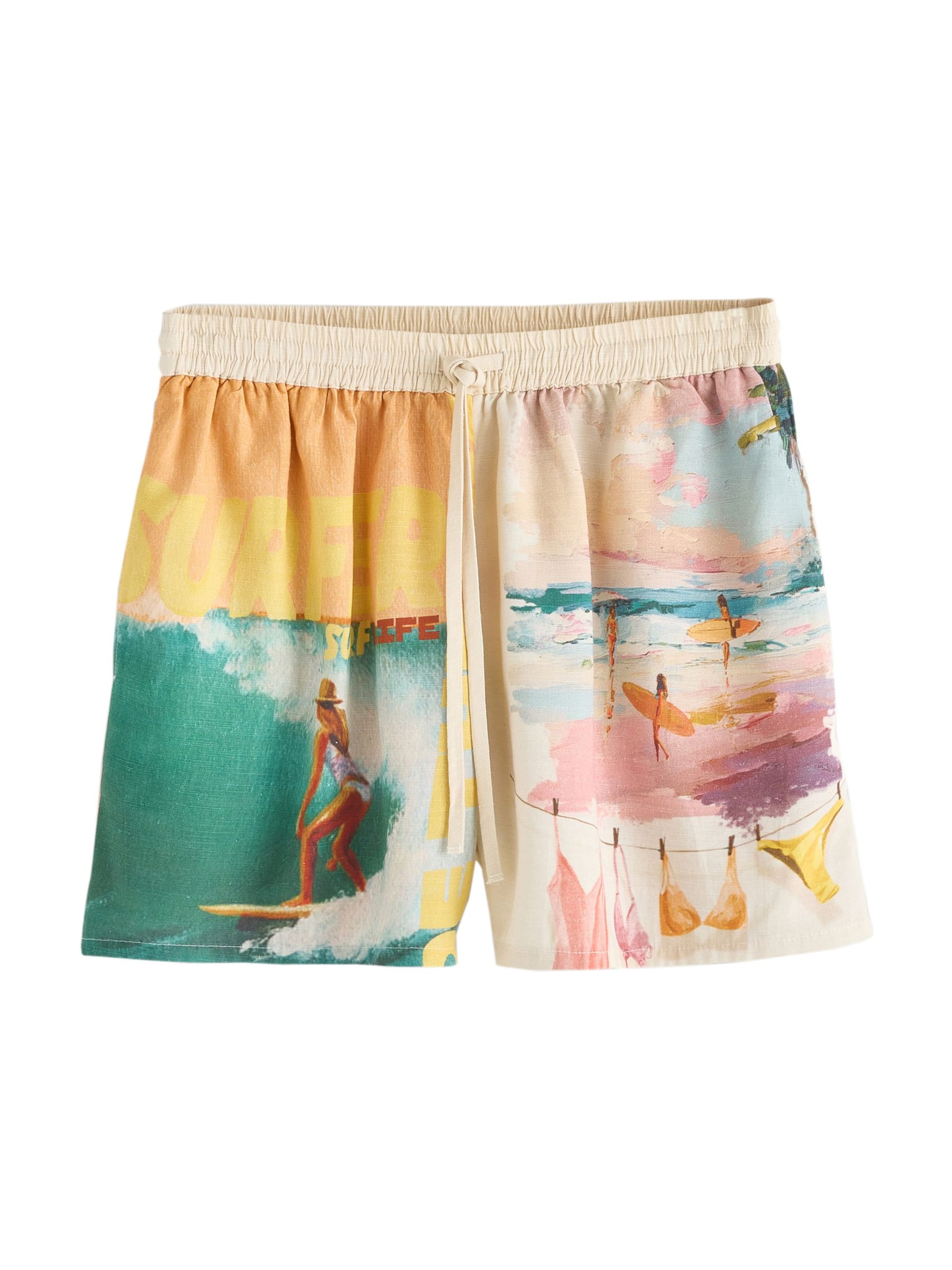 Pantaloni Next di colore crema / giallo / petrolio / rosa antico, Visualizzazione prodotti