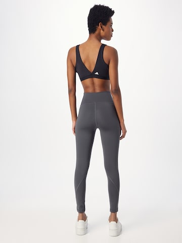 ADIDAS PERFORMANCE Skinny Workout Pants 'Optime Hyperbright High-Rise' in Grey