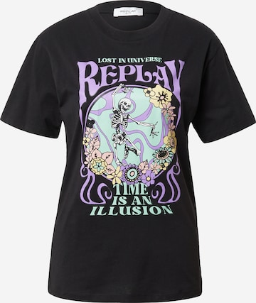 REPLAY Shirt in Zwart: voorkant