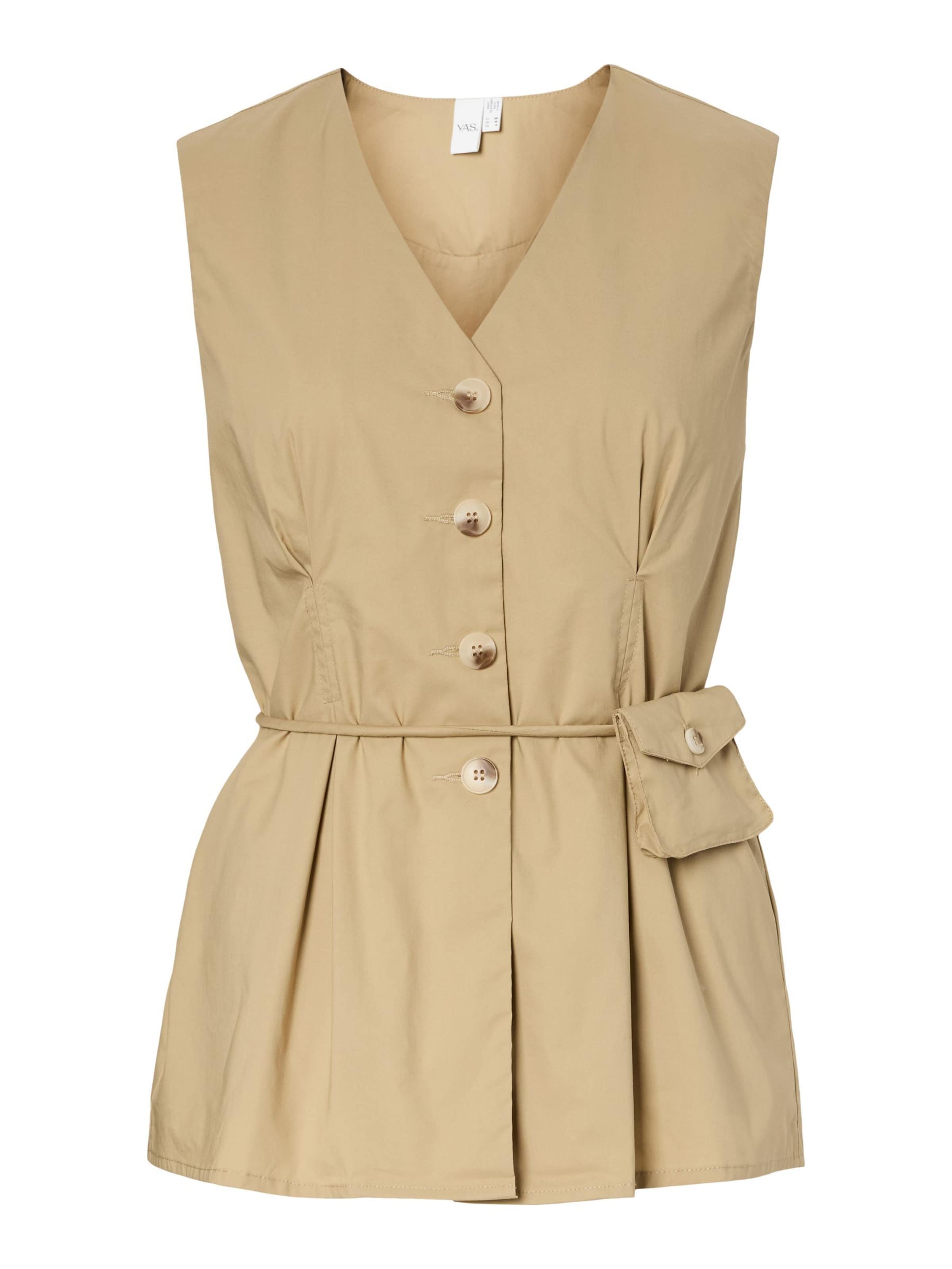 YAS Bodywarmer 'YASFima' in Beige: voorkant