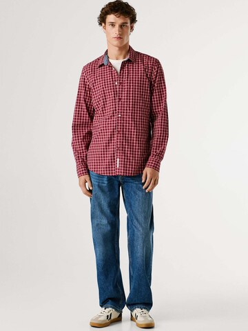 Pepe Jeans Regular fit Button Up Shirt 'Capel' in Red