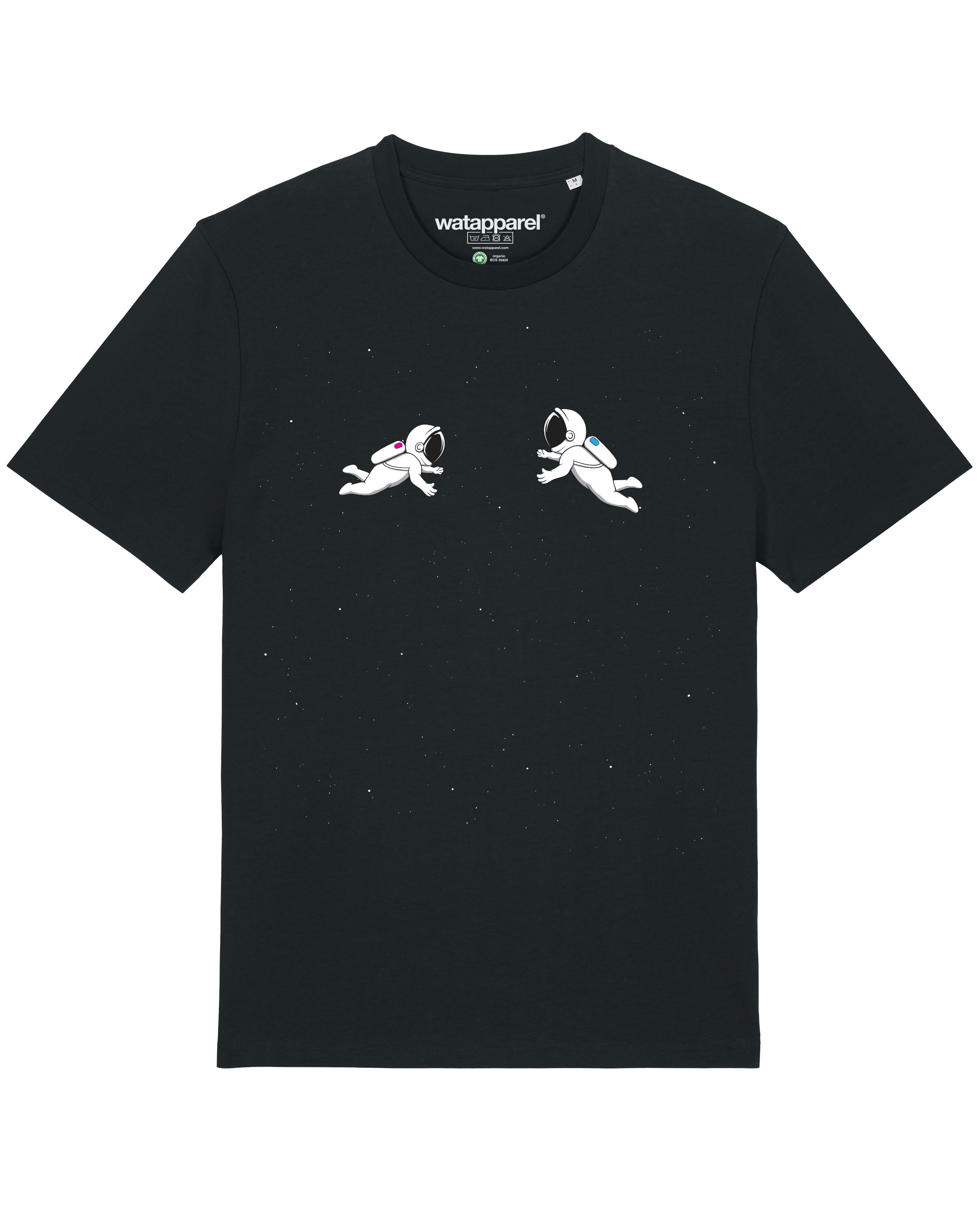 Maglietta ' Space love ' di Watapparel in nero: frontale