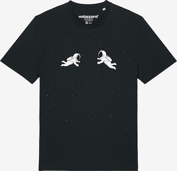 Maglietta ' Space love ' di Watapparel in nero: frontale