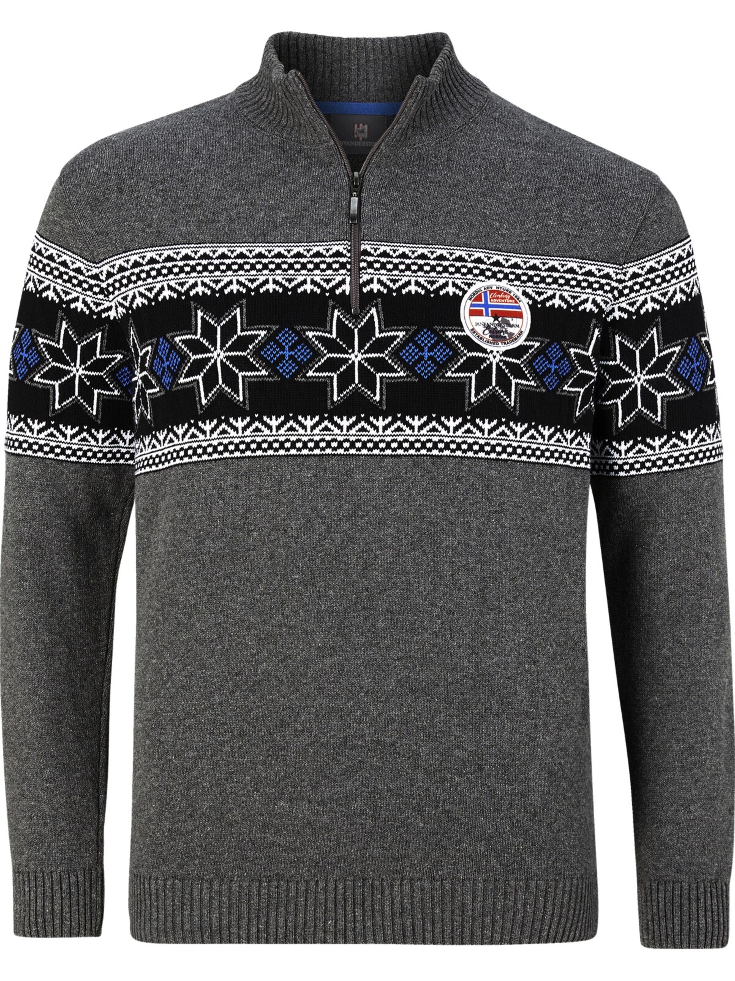 Jan Vanderstorm Pullover ' Eeru ' in Grau: Vorderseite