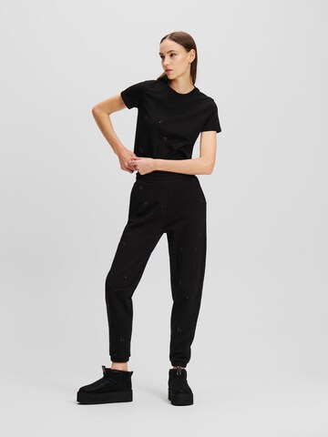 Regular Pantalon 'Monogram' Karl Lagerfeld en noir