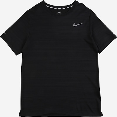 NIKE Toiminnallinen paita 'Miler' värissä harmaa / musta, Tuotenäkymä