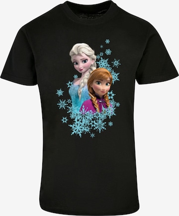 ABSOLUTE CULT T-Shirt 'Frozen - Elsa And Anna Sisters' in Schwarz: predná strana