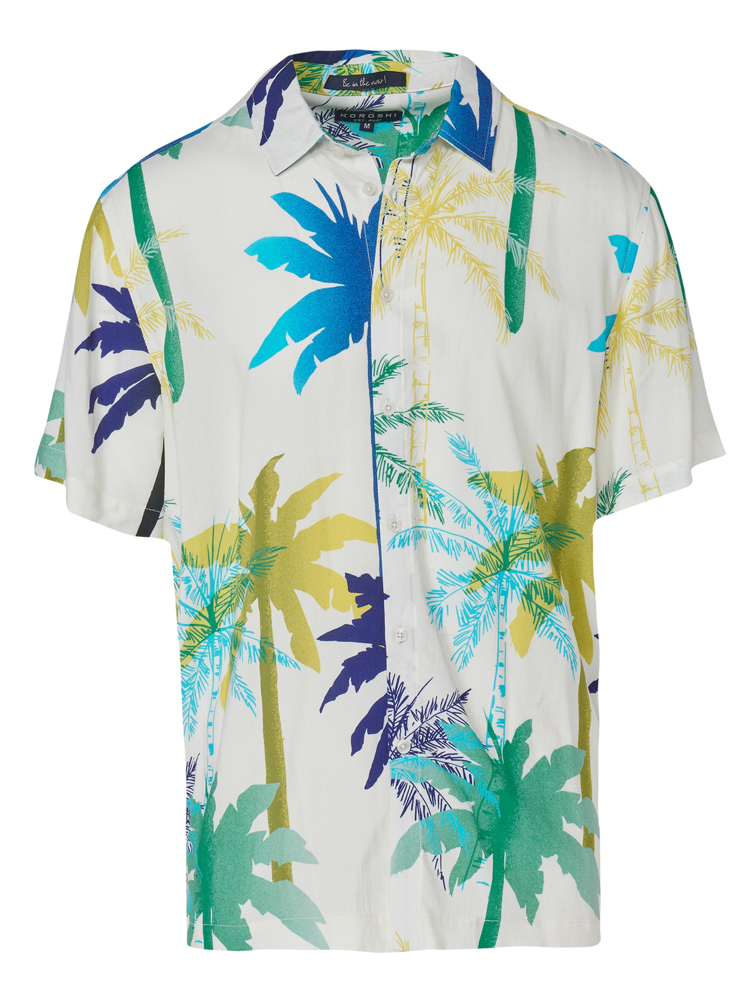 KOROSHI Comfort fit Button Up Shirt in White: front