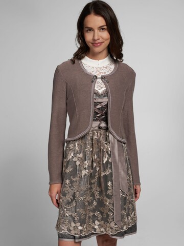 SPIETH & WENSKY Knit Cardigan 'Alice' in Brown: front