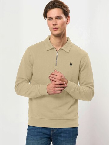 Pulover ' UMDag ' de la U.S. POLO ASSN. pe bej: față