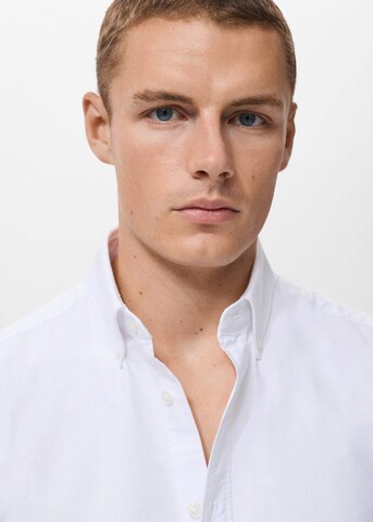 MANGO MAN Regular fit Button Up Shirt 'Oxford' in White