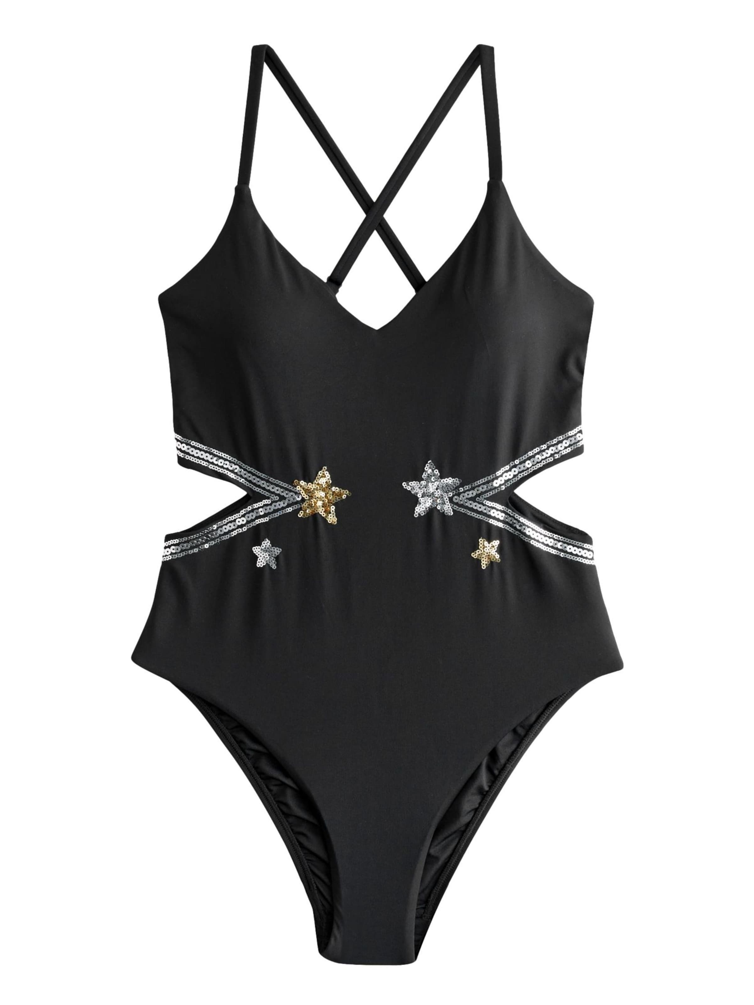 Rockett St George Бански костюм в черно: отпред