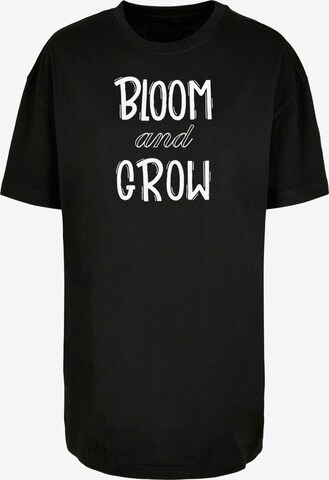 Merchcode Shirt 'Spring - Bloom and grow' in Zwart: voorkant