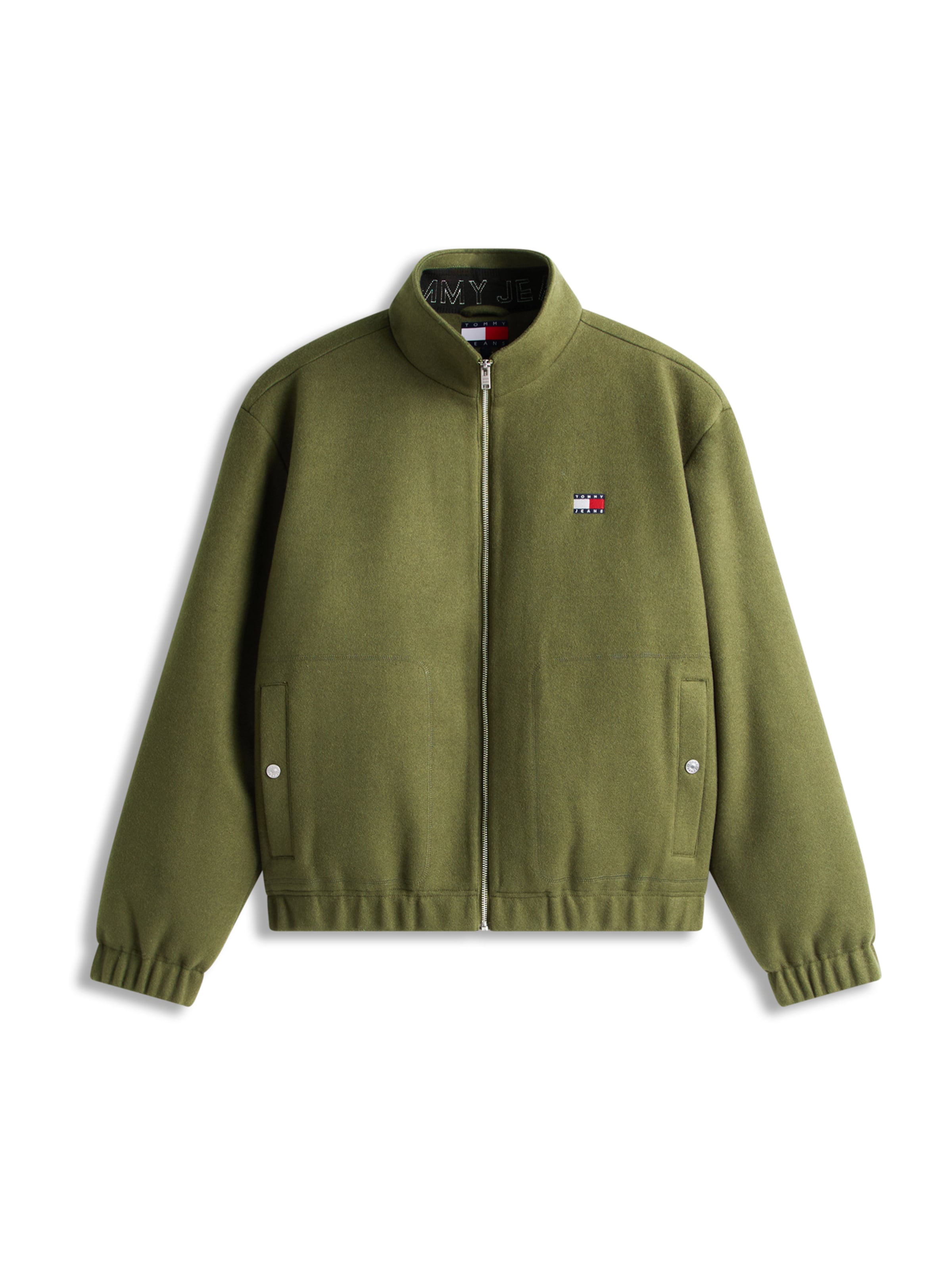 Tommy Jeans Prechodná bunda 'ESSENTIAL' - Zelená: predná strana