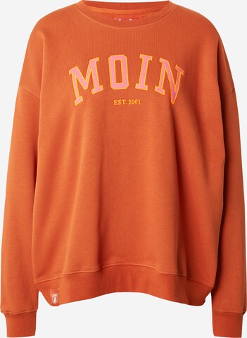 Derbe Sweatshirt 'Moin' i orange: framsida