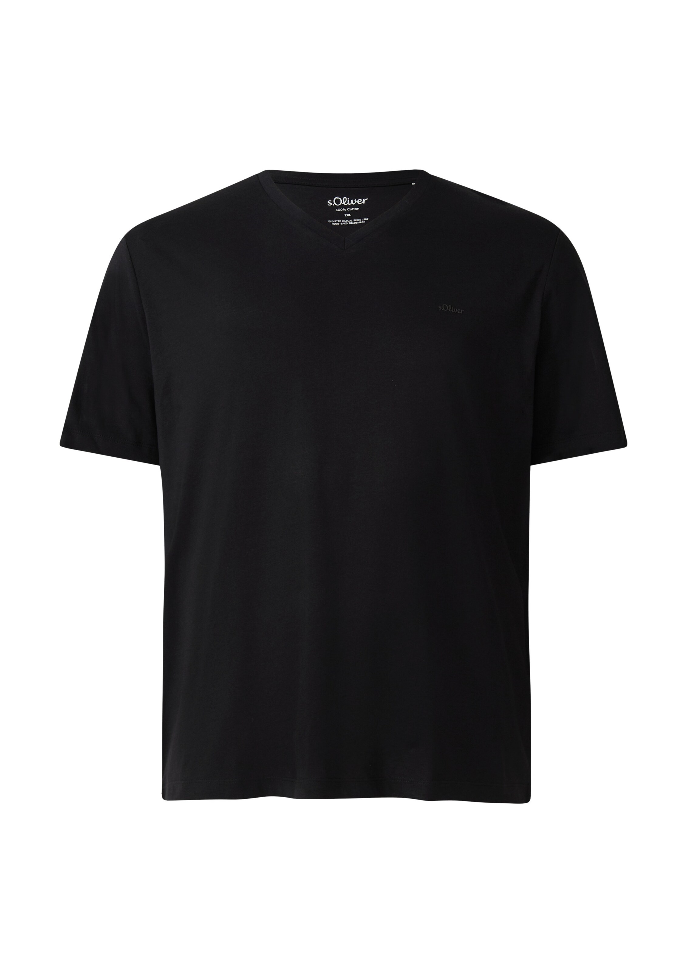 s.Oliver Men Big Sizes Shirt in Black: front