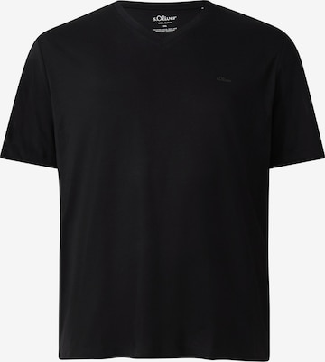 s.Oliver Men Big Sizes Shirt in Black: front