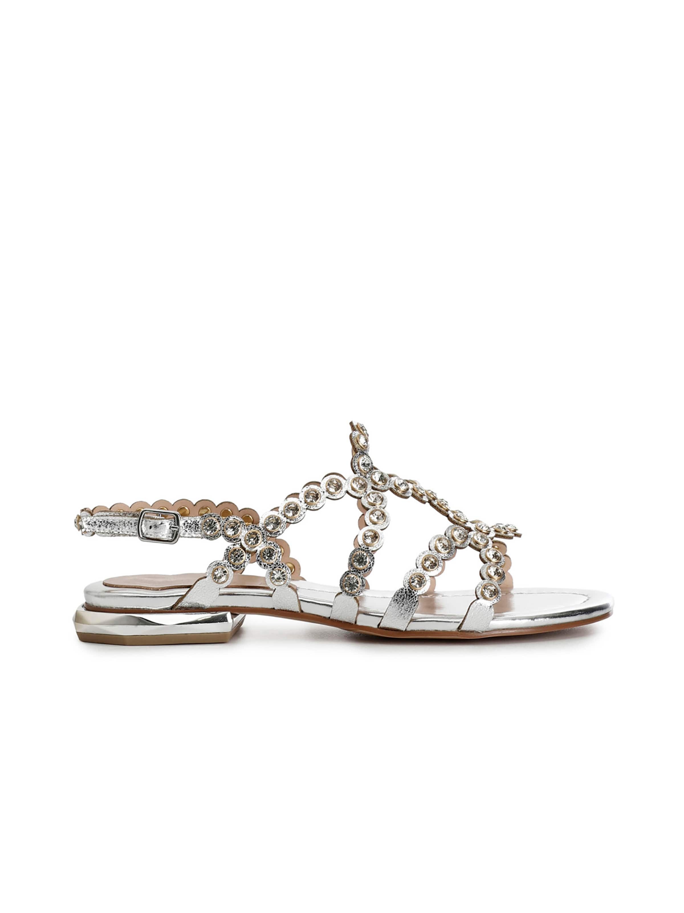 Sandalo di CAFè NOIR in argento: frontale