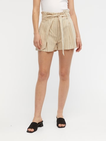 OBJECT Regular Pleat-front trousers 'NAMIR' in Beige: front