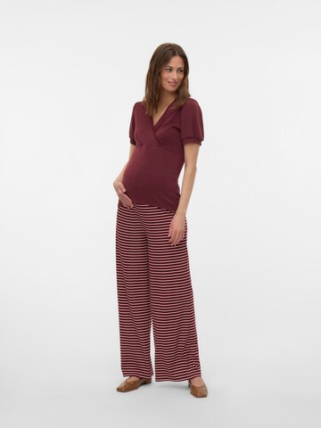 MAMALICIOUS Wide leg Trousers in Red
