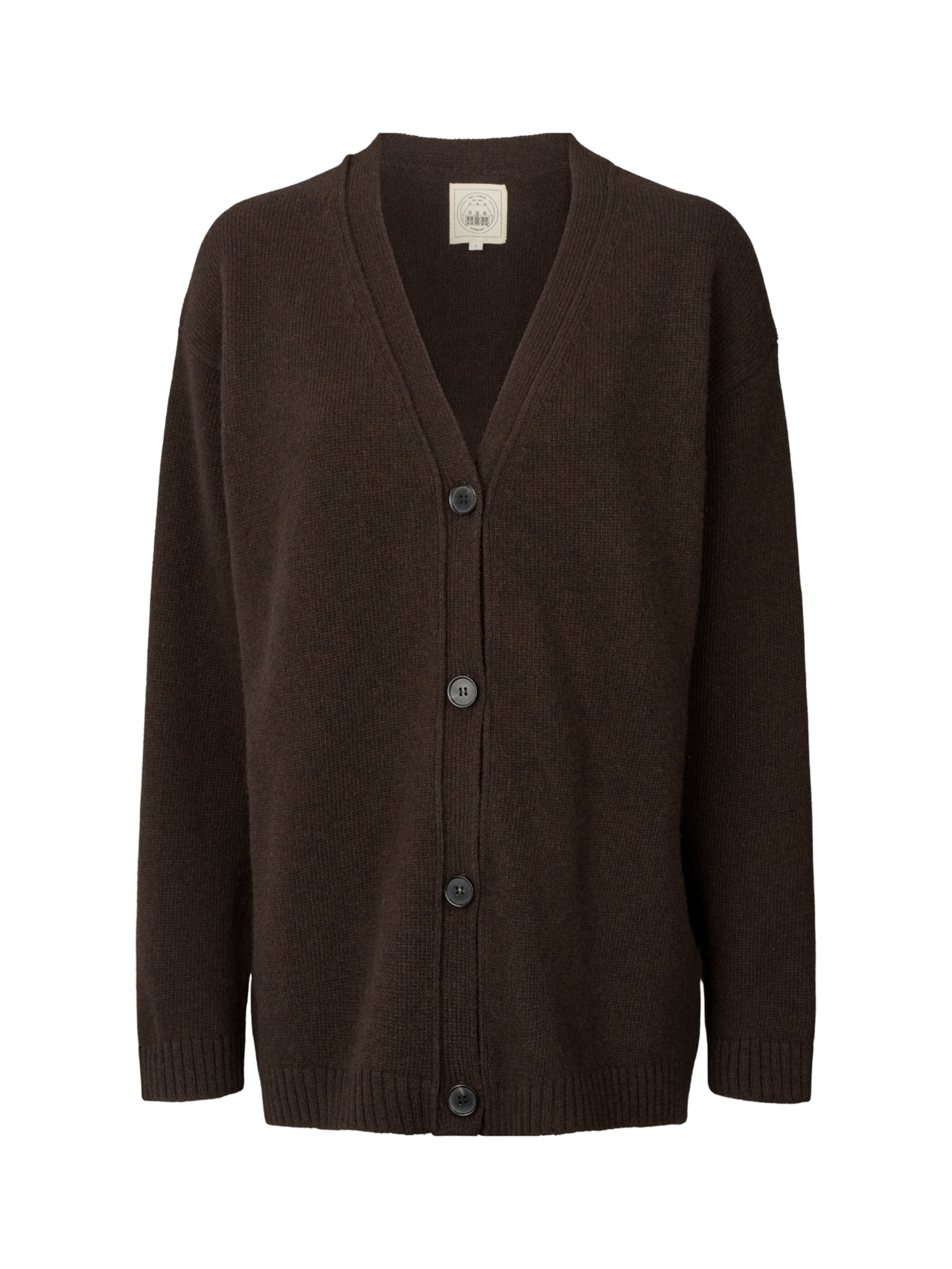 Gai+Lisva Neuletakki ' Edith ' värissä ruskea: etupuoli