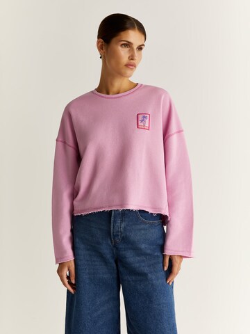 Sweat-shirt 'Palm Label' Scalpers en rose