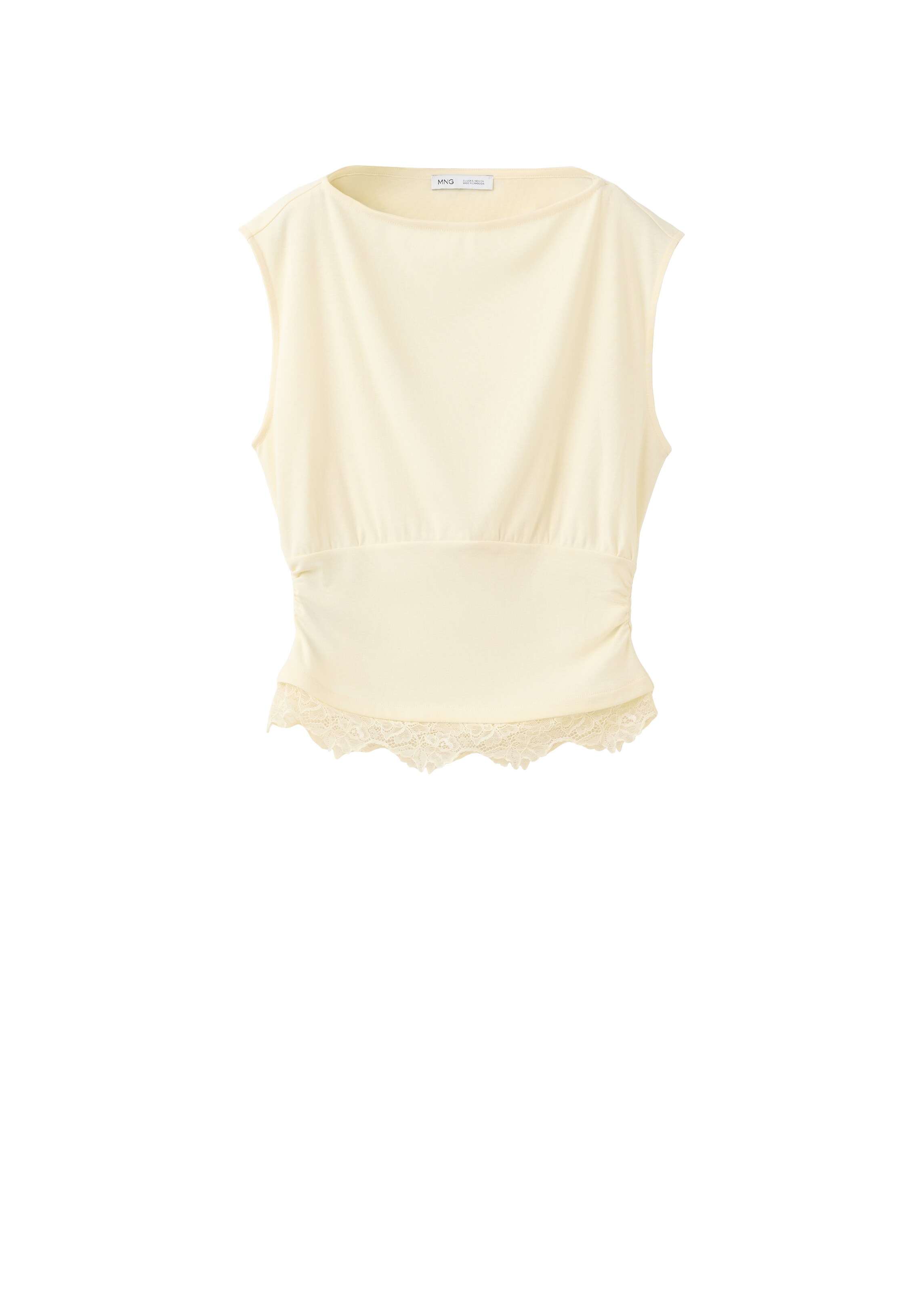 MANGO Topp 'Lacy' i beige: framsida