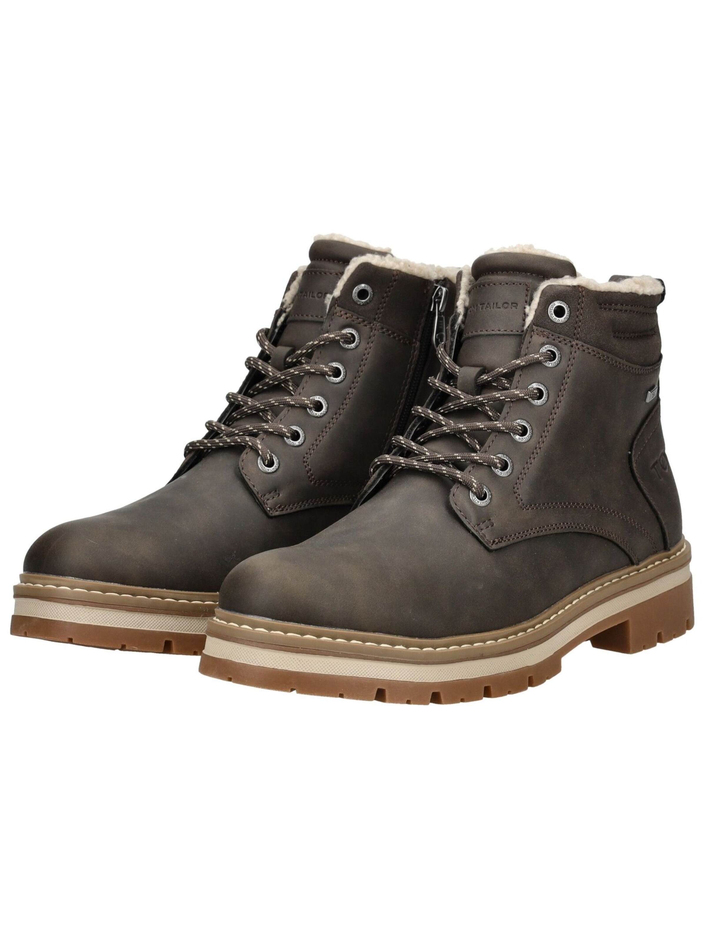 TOM TAILOR Lace-up boot in Brown