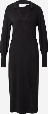 VILA Strickkleid 'Comfy' in Schwarz: Vorderseite
