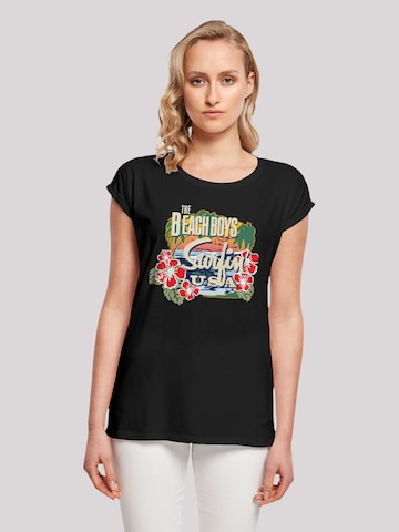 F4NT4STIC Shirt 'The Beach Boys Musik Band' in Zwart: voorkant