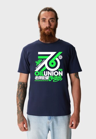 Oldskull T-Shirt 'Retro 7Tee6' in Blau: Vorderseite