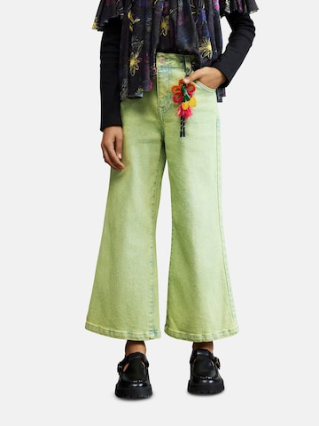 Desigual Flared Jeans in Groen: voorkant