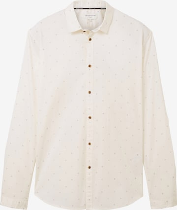 TOM TAILOR DENIM Button Up Shirt in Beige: front