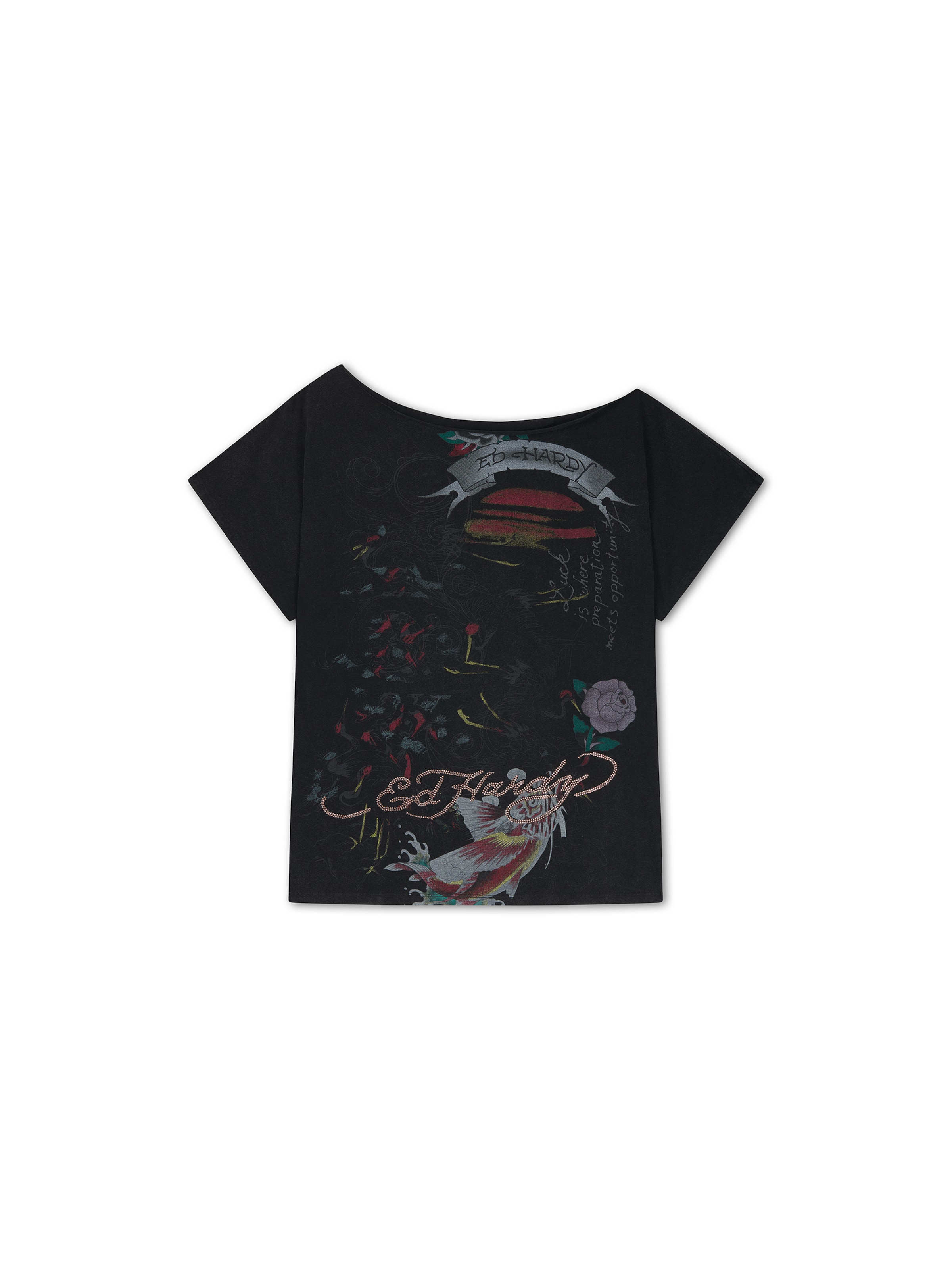 Ed Hardy Μπλουζάκι σε μαύρο: μπροστά