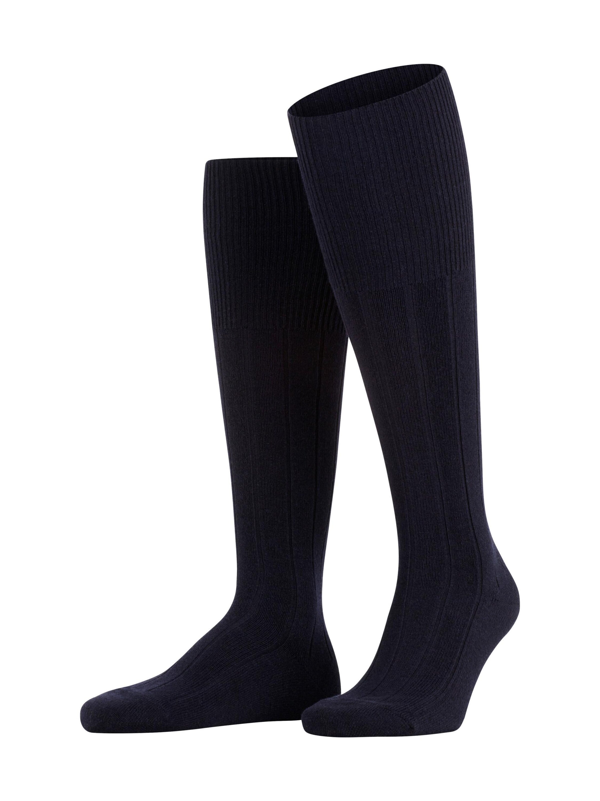 FALKE Kniestrümpfe 'Lhasa Rib'‌‌‌ in Blau: Vorderseite