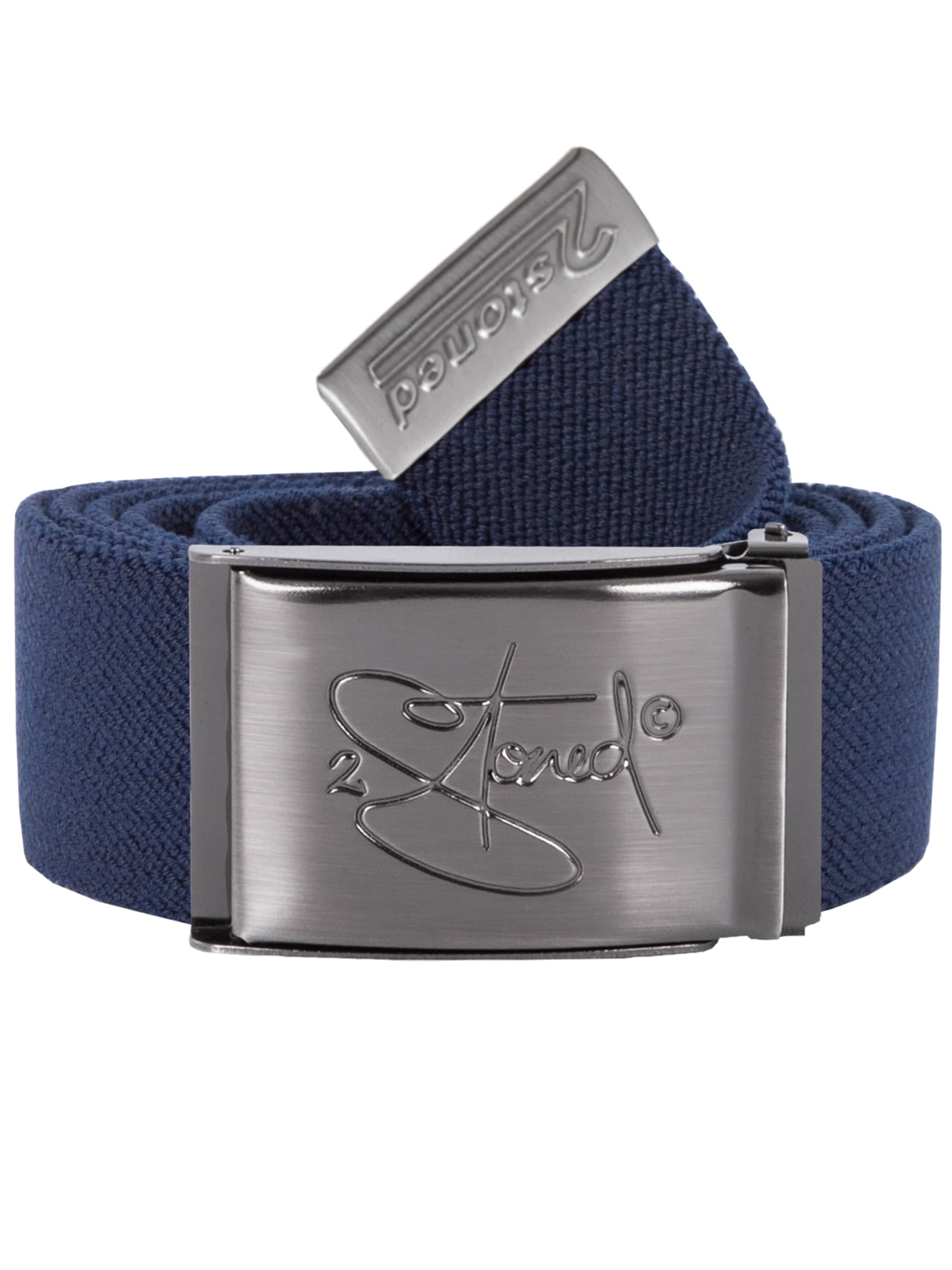 2Stoned Belt 'Stretch Classic Matt' in Blue: front