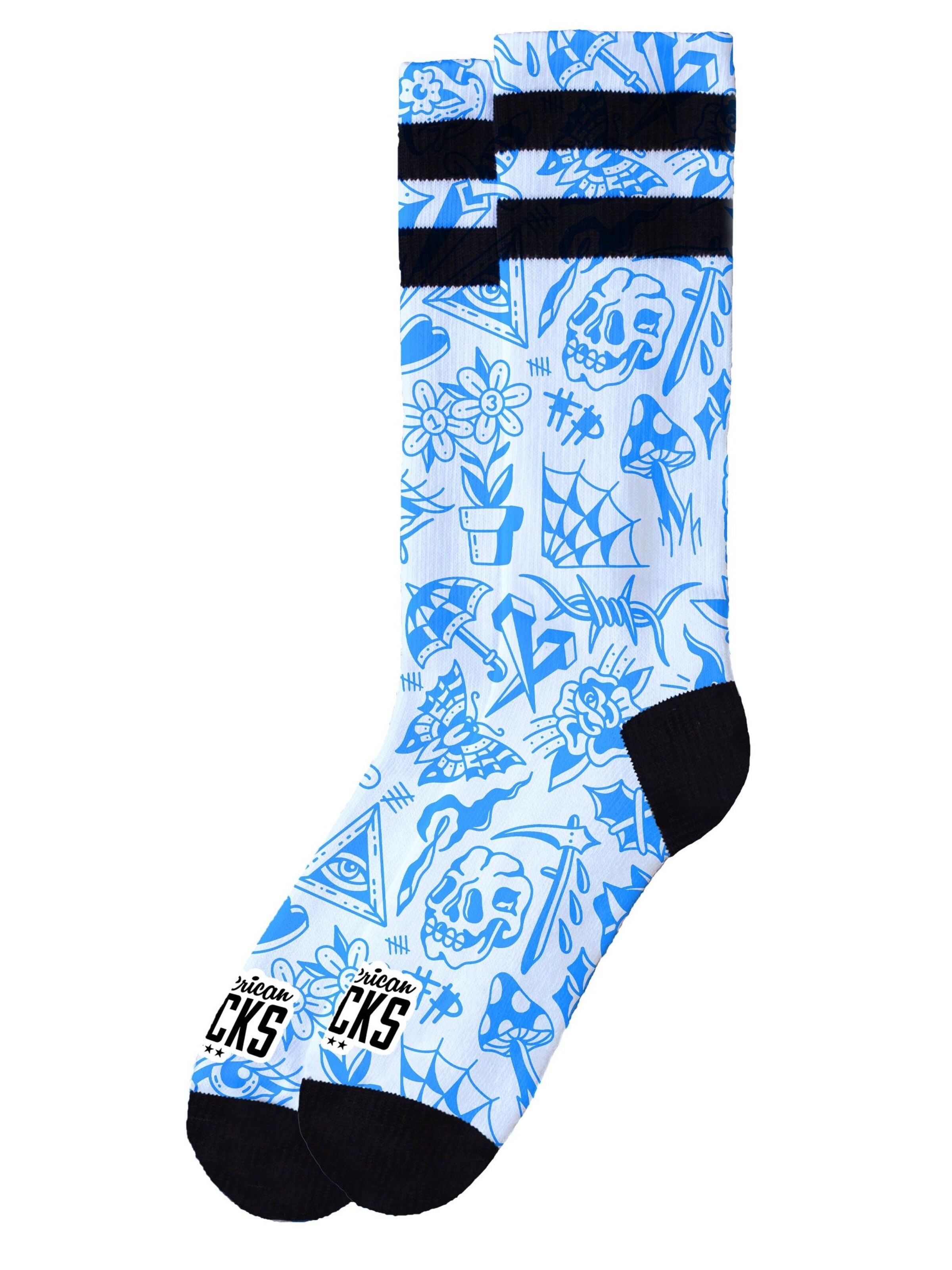 Chaussettes 'Freaked' American Socks en bleu : devant