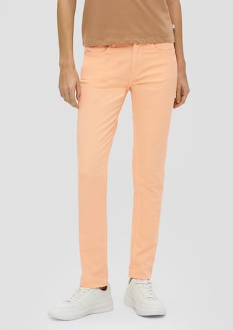 QS Slimfit Jeans in Oranje: voorkant