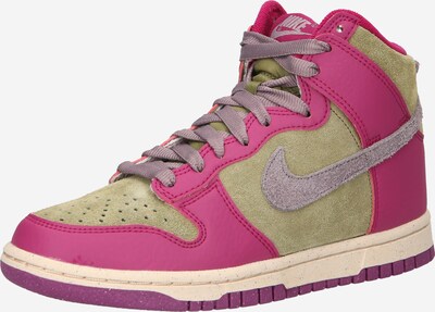 Nike Sportswear Baskets hautes 'DUNK HIGH' en vert clair / lilas / baie, Vue avec produit