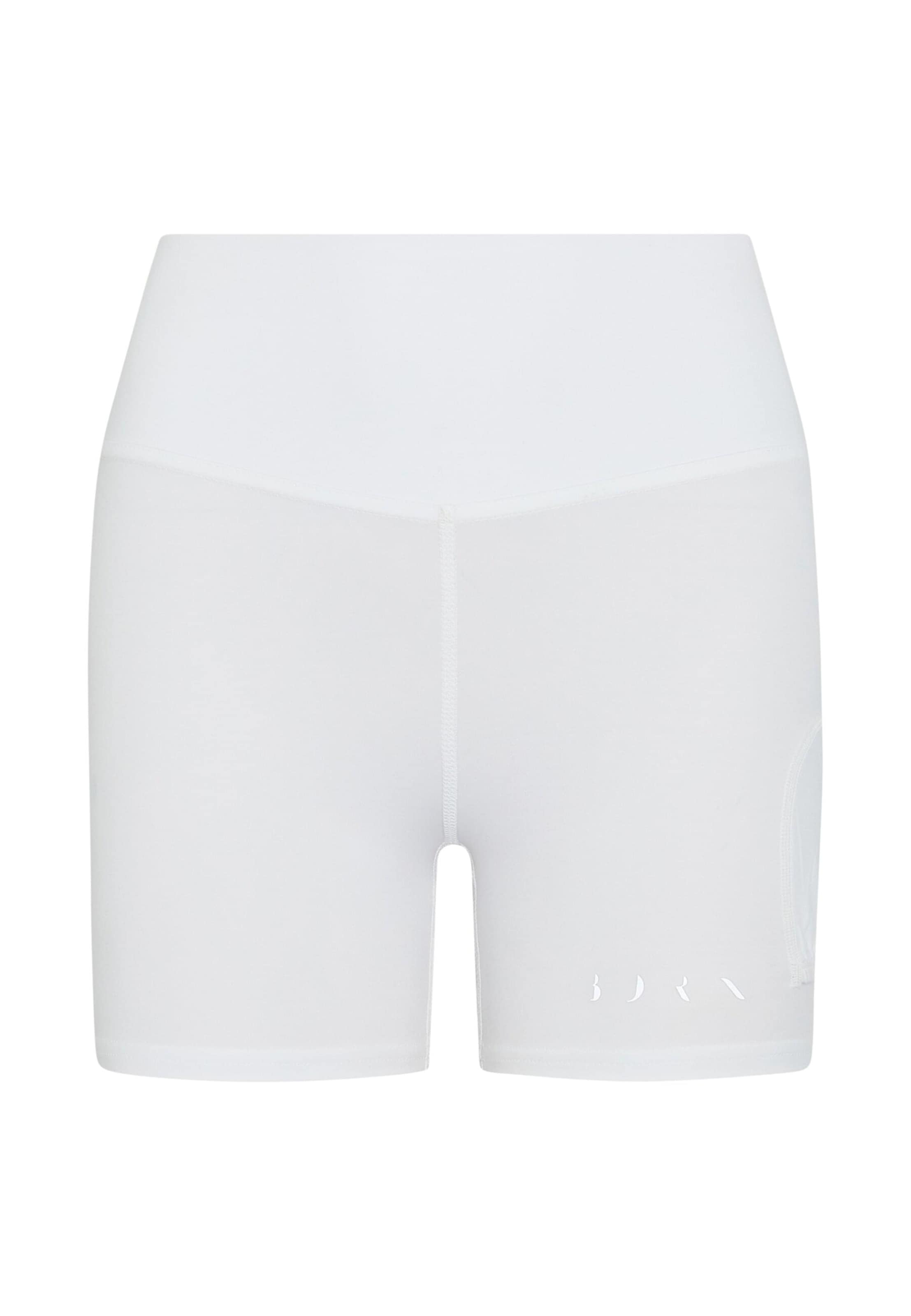Born Living Yoga Skinny Sportshorts 'Retro' in Weiß: Vorderseite